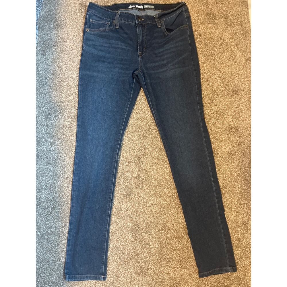 Rebel Society Skinny Fit Dark Wash Denim Jeans Women Size 32 Length 32